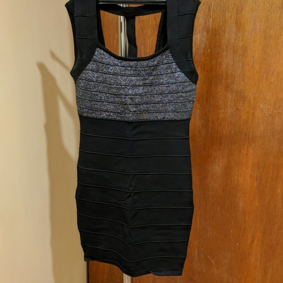 Black and silver bodycon dress - Picture 1 of 3